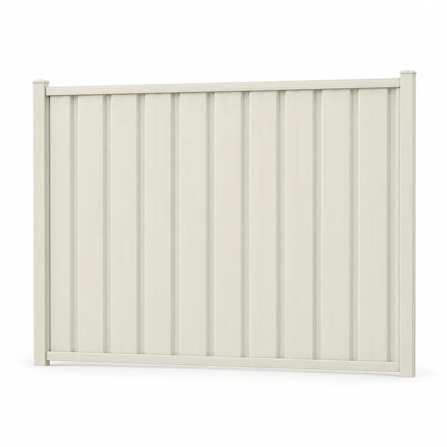 Classic ribbed fence panel shown in Surfmist