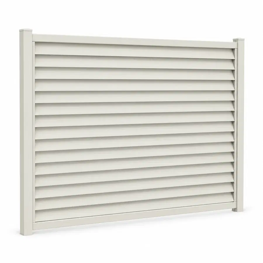 Louvred screen fence panel shown in Surfmist