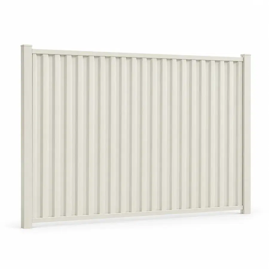 Neighbour-friendly fence panel shown in Surfmist